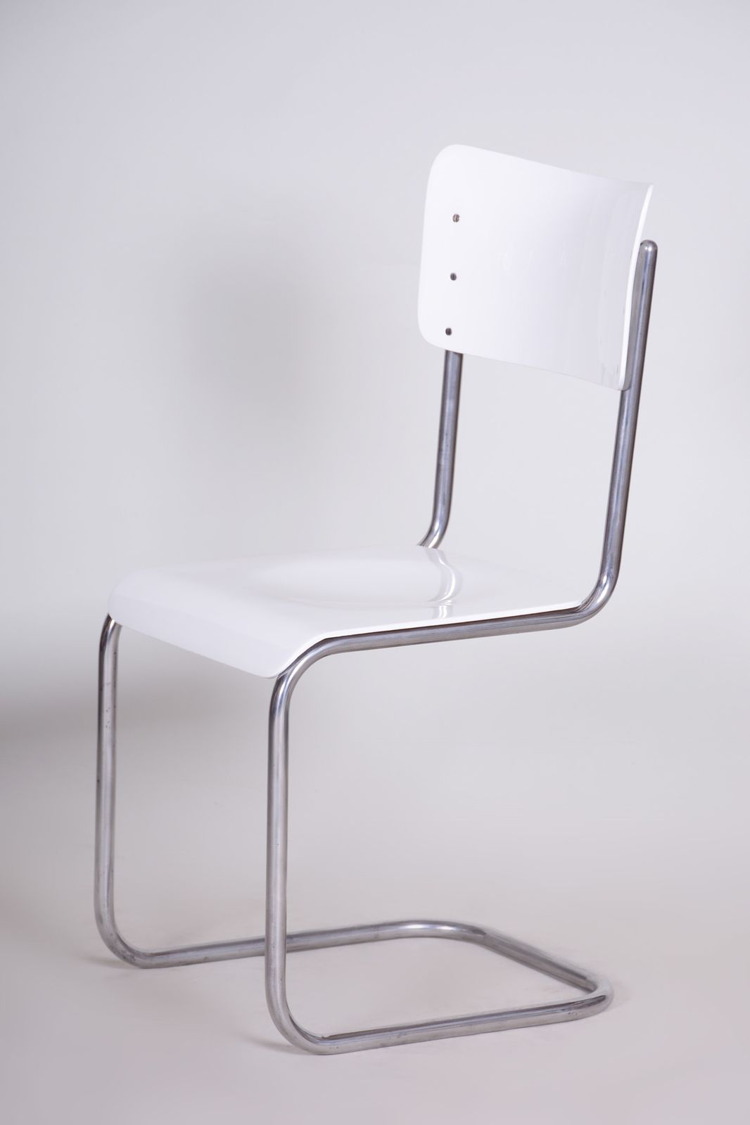 White Vichr A Spol Bauhaus Chair Made In 1930s Czechia