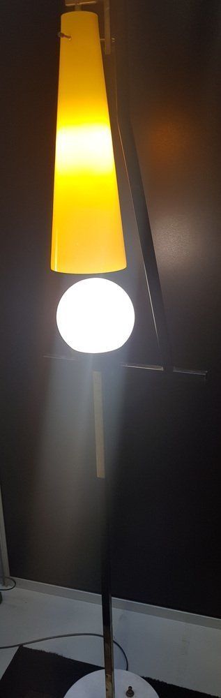 Italian Floor Lamp With Murano Glass Lampshade And Marble Base photo furniture