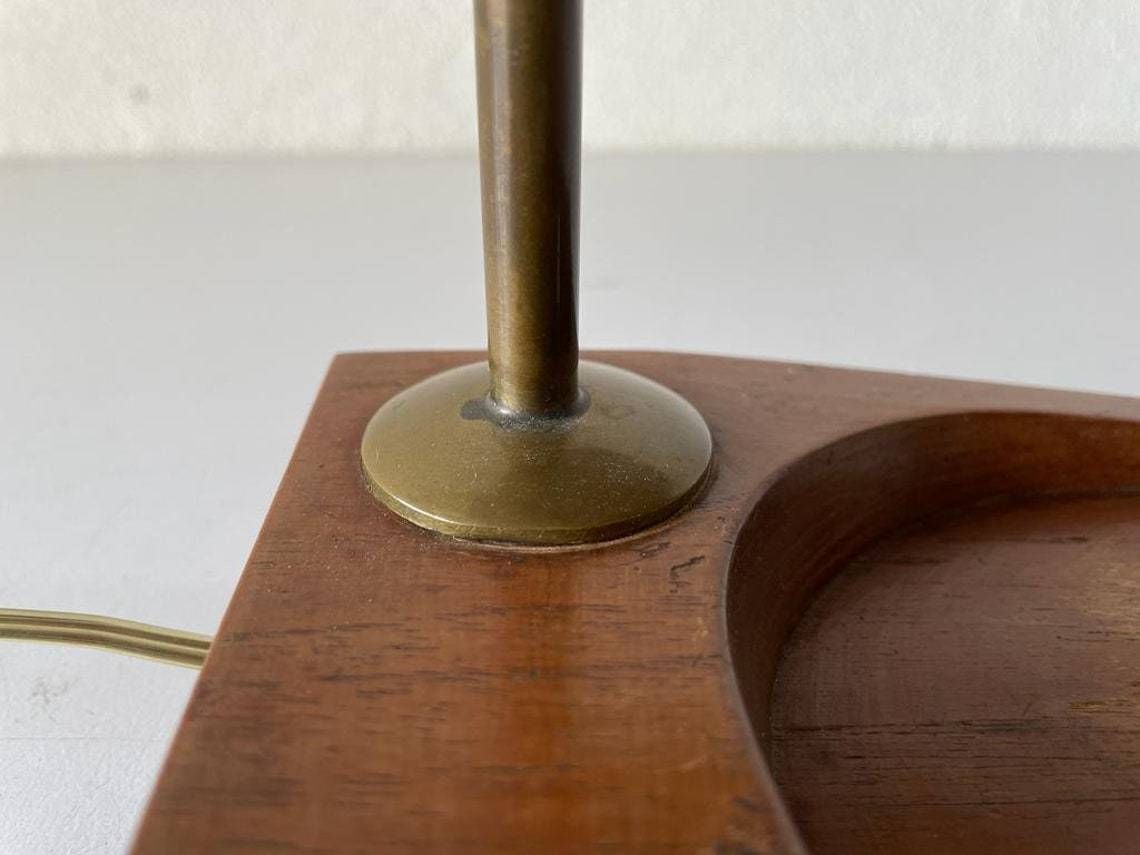 photo furniture Mid Century Wicker & Wood Desk Lamp, 1950s, Italy