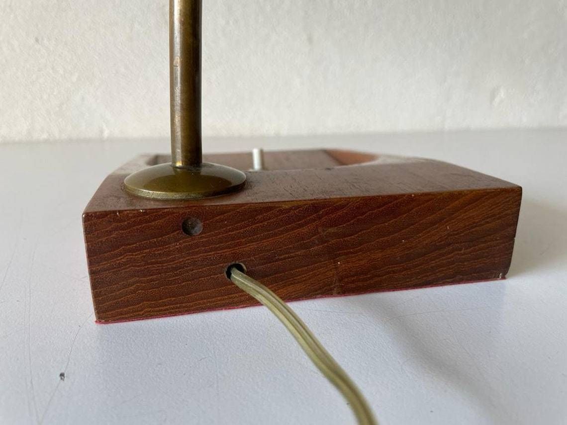 photo for sale Mid Century Wicker & Wood Desk Lamp, 1950s, Italy