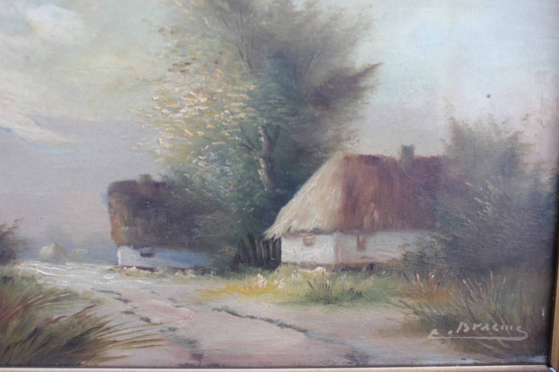 Set Of Two Original Landscape Oil Paintings Signed By Artist In Rich Ornate Frames Wall Hanging photo Art