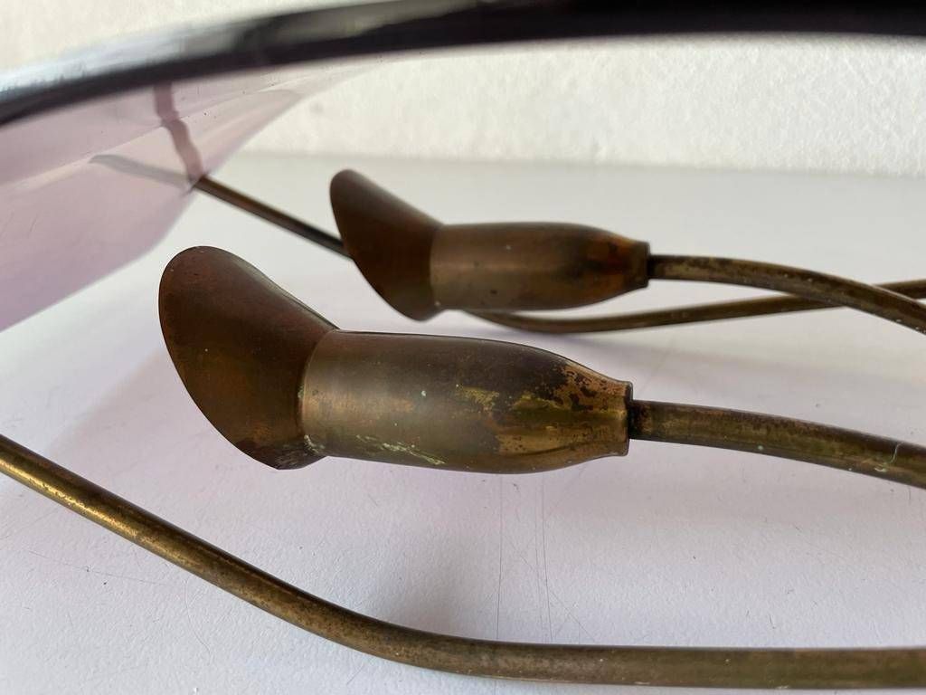 photo furniture Italian Rare Purple Lucite And Brass Pair Of Sconces, 1950s, Italy