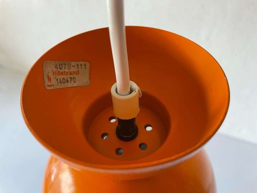 photo for sale Mid Century Orange Metal Pendant Lamp By Hillebrand, 1950s, Germany