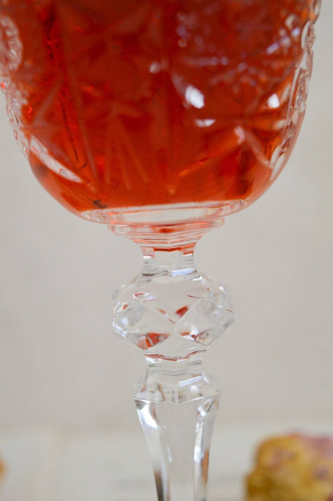 Rare Vintage Set Of 4 Cut Diamond Port Glasses Clear Embossed Crystal Glasses With Diamond Cut On Stem, Four Cut Crystal Sherry Glasses photo vintage