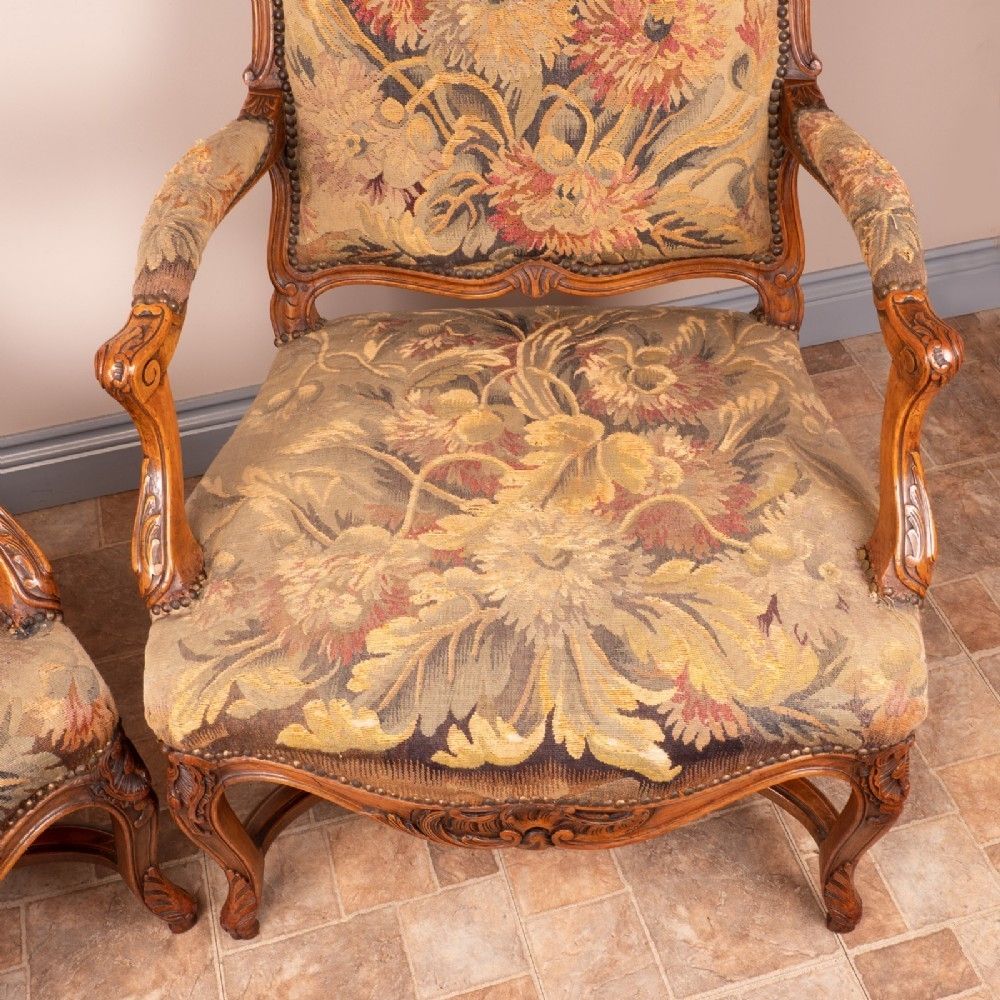 Good Sized Pair Of French Fauteuil Open Armchairs photo buy