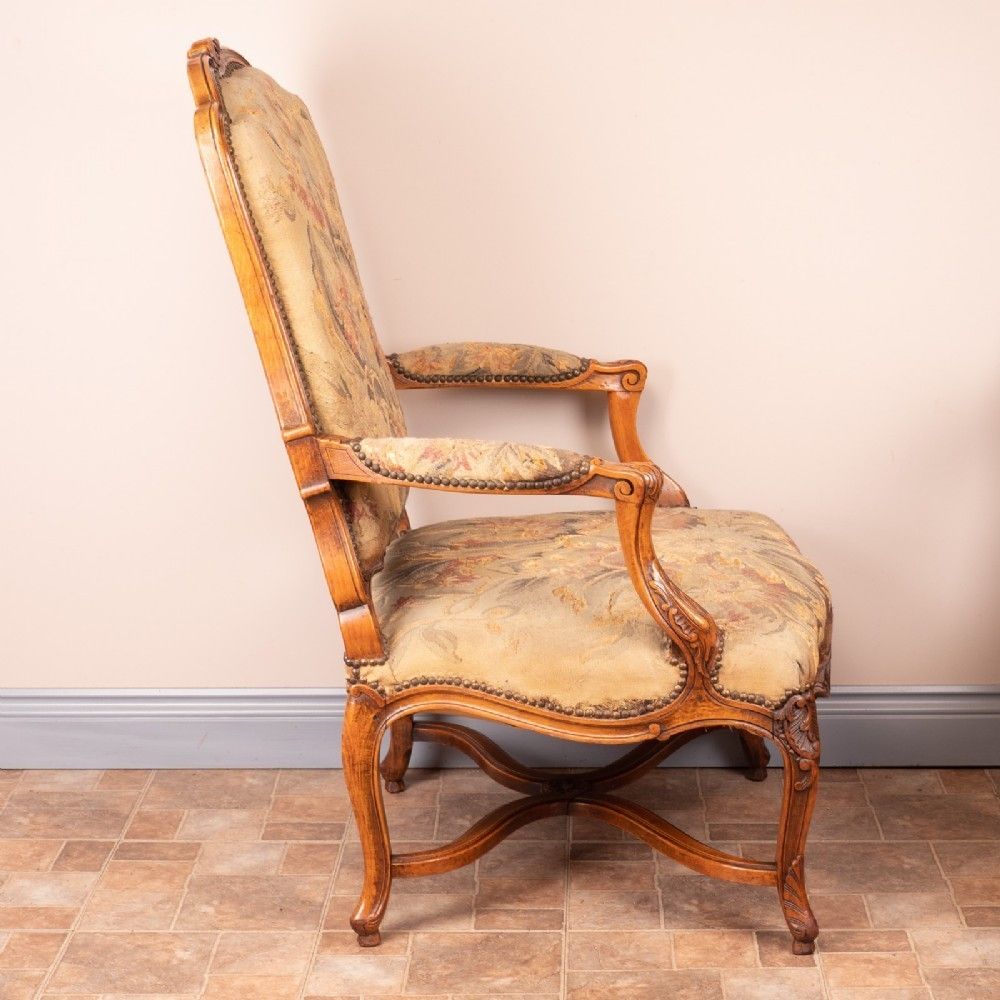 Furniture Good Sized Pair Of French Fauteuil Open Armchairs photo