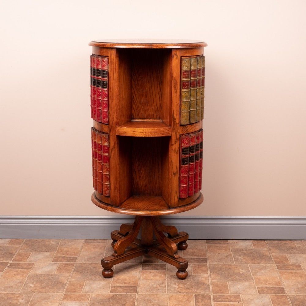 photo furniture Circular Oak Revolving Bookcase