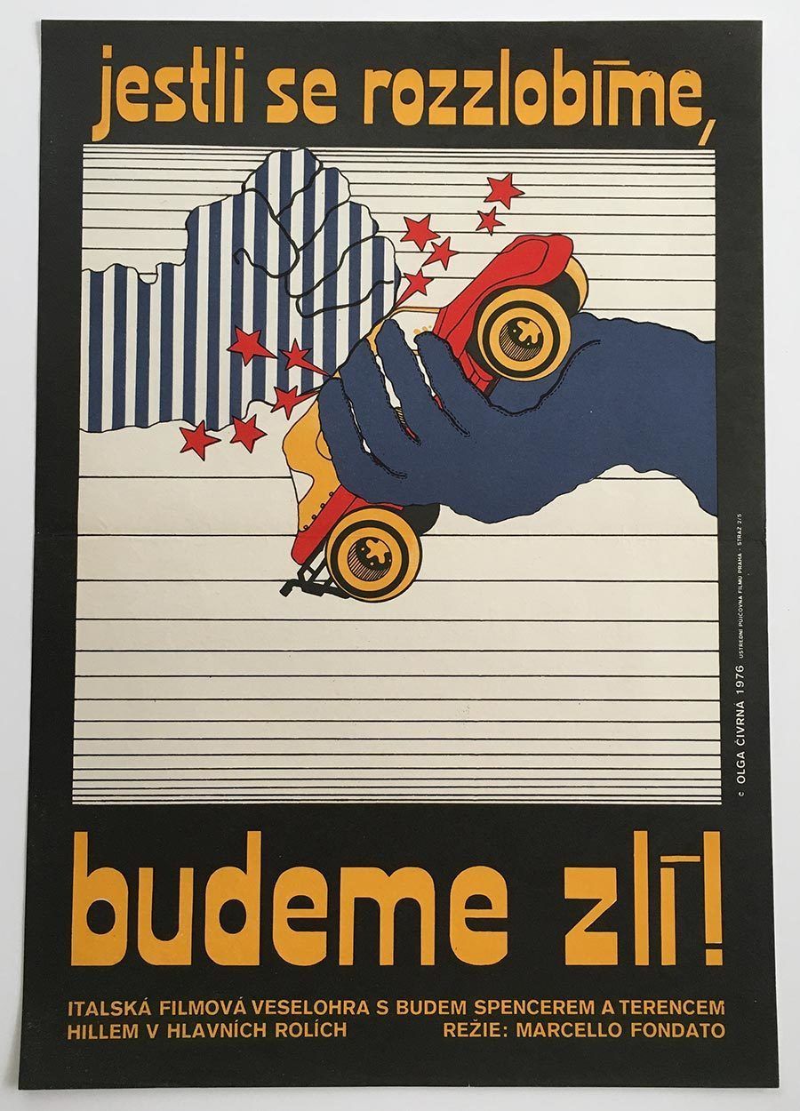 Original Film Poster, Watch Out, We’re Mad, Olga čivrná, 1976, Genuine Czech Vintage Print