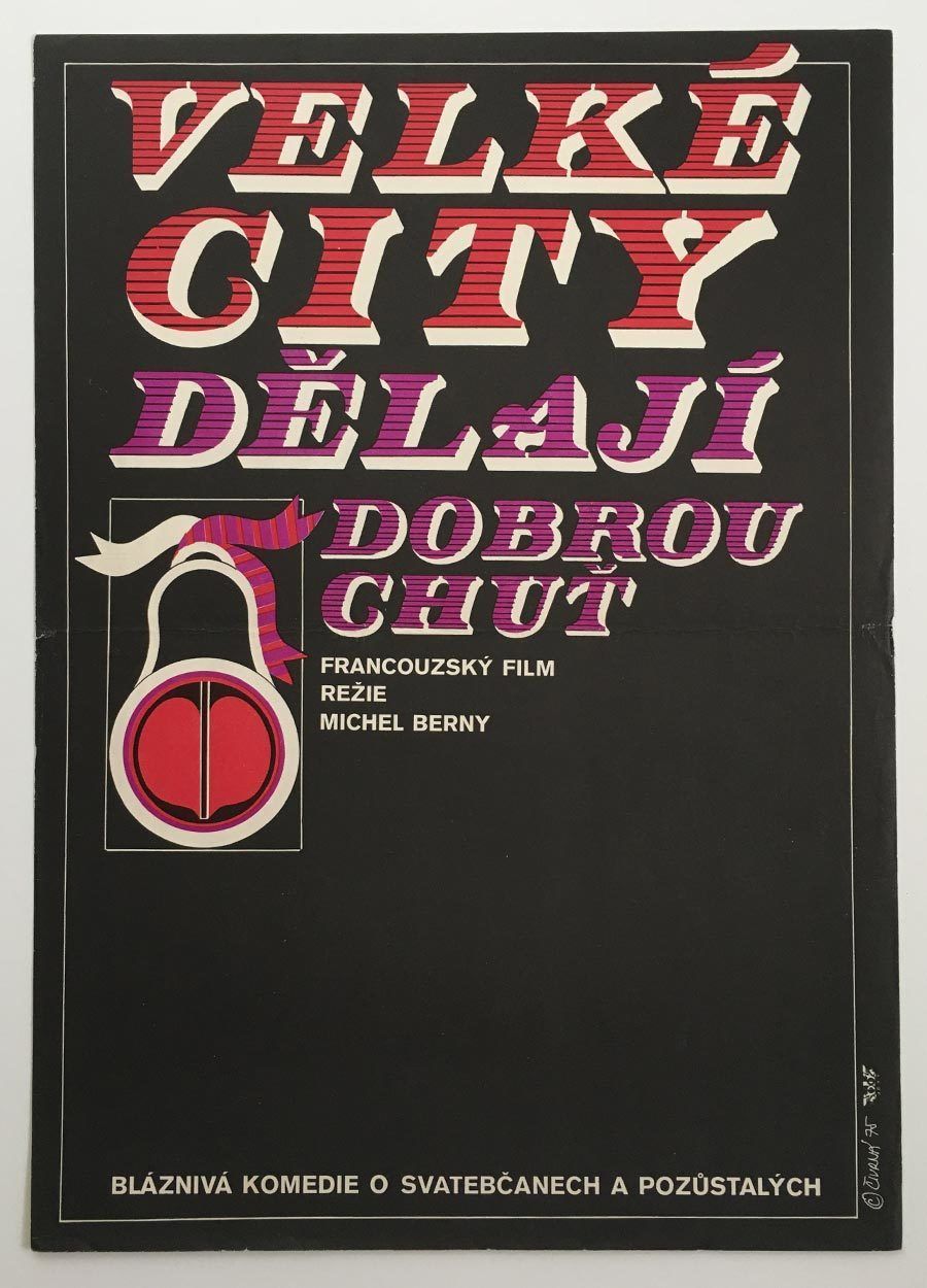Original Film Poster, Big Sentiments Make For Good Sports, Olga čivrná, 1975, Genuine Czech Vintage Print