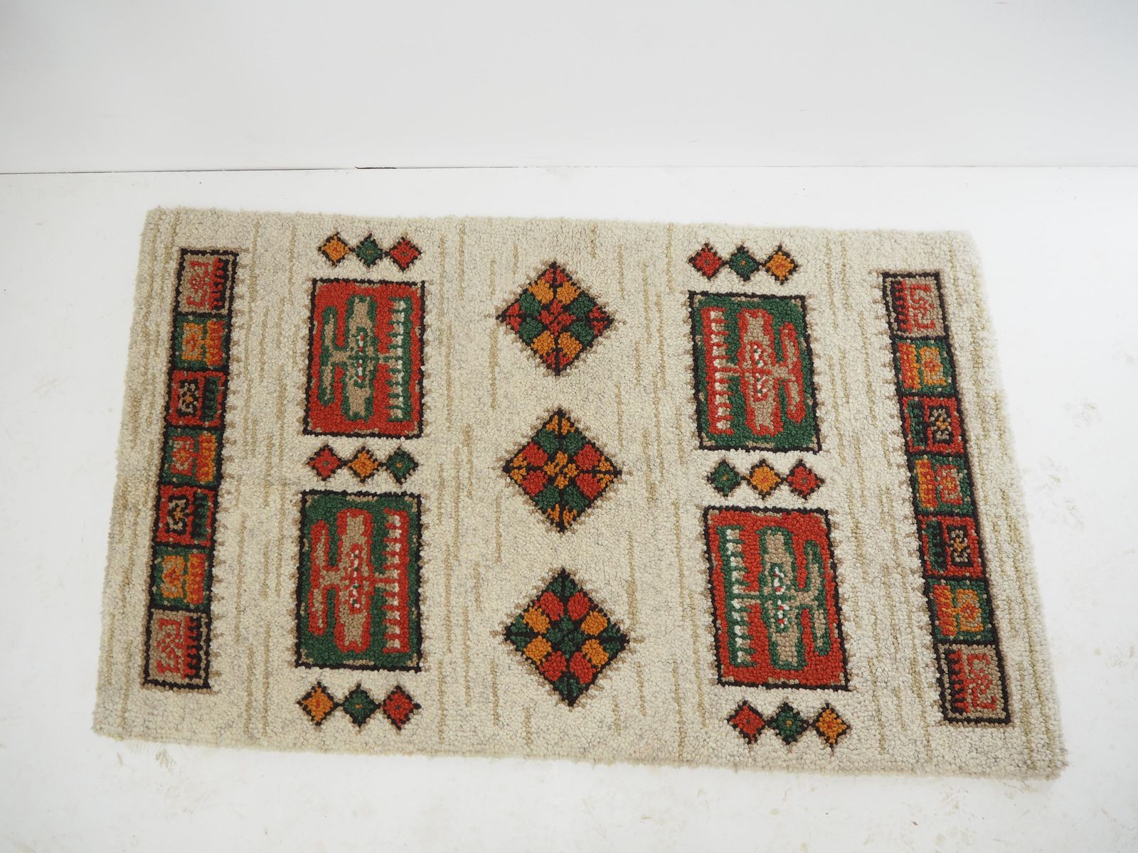Midcentury Wool Kelim Brussels Style Rug, Carpet, 1960s photo furniture