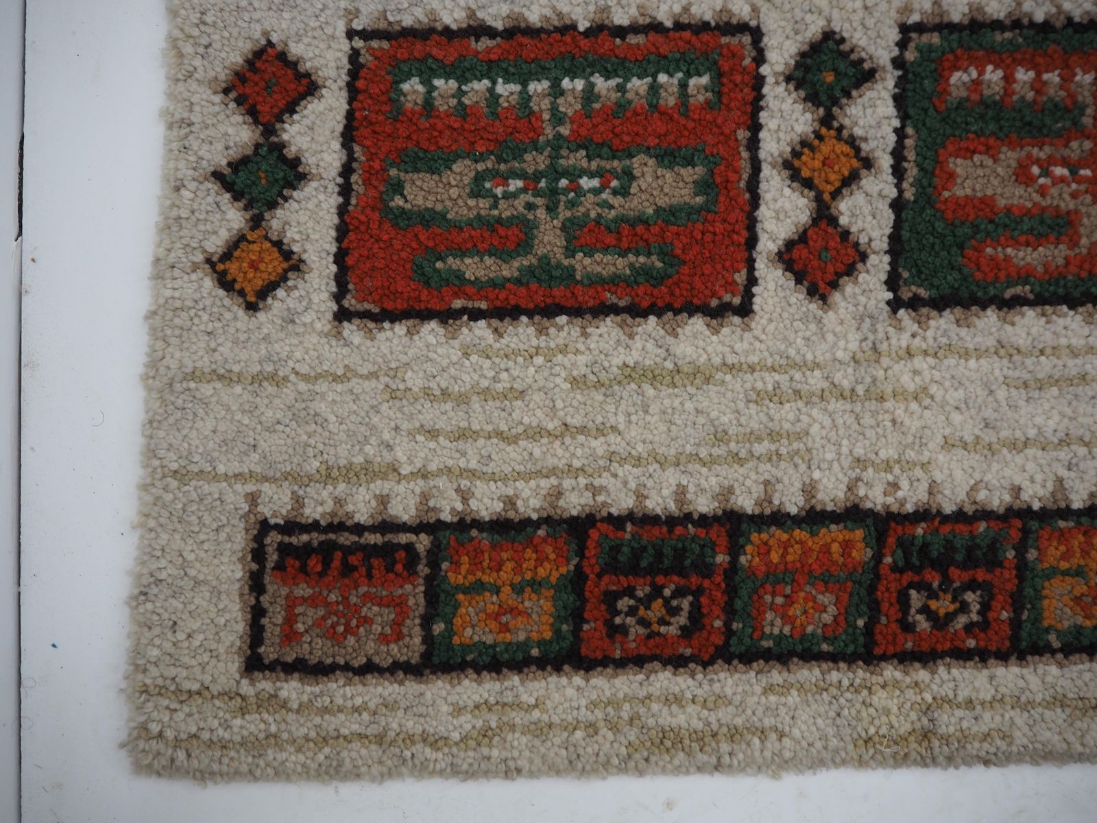 photo furniture Midcentury Wool Kelim Brussels Style Rug, Carpet, 1960s