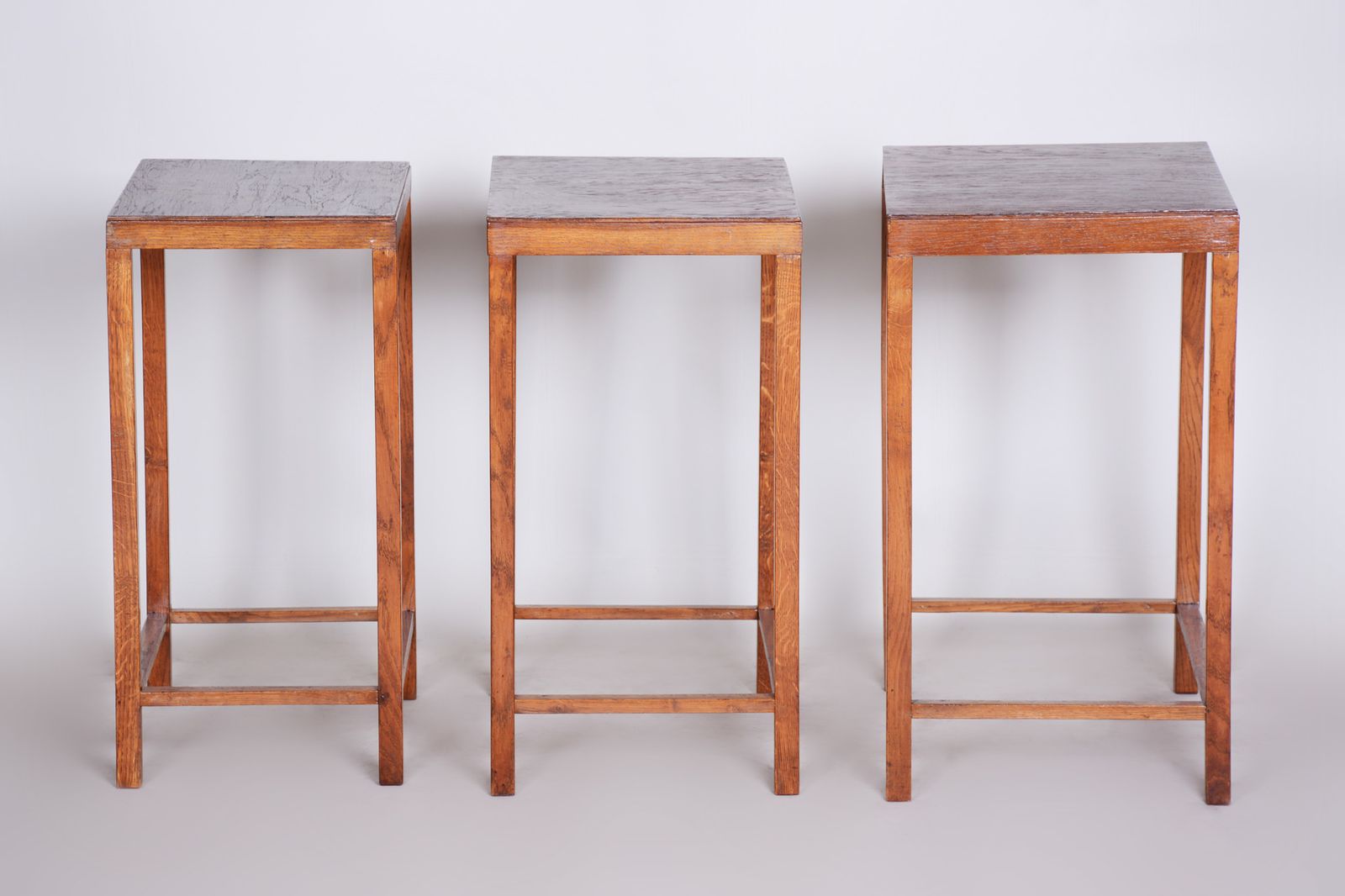 Brown Jan Vanek Nest Tables Made In 1930s Czechia. Art Deco photo vintage