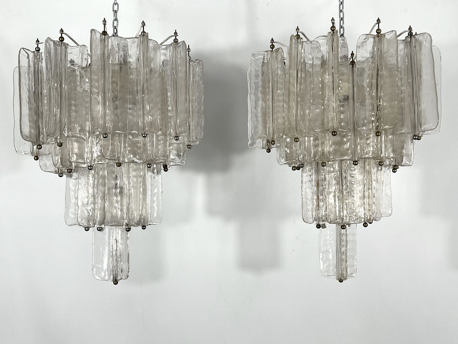 Gorgeous Pair Of Mid Century Murano Glass Chandeliers By Toni Zuccheri For Venini photo vinterior
