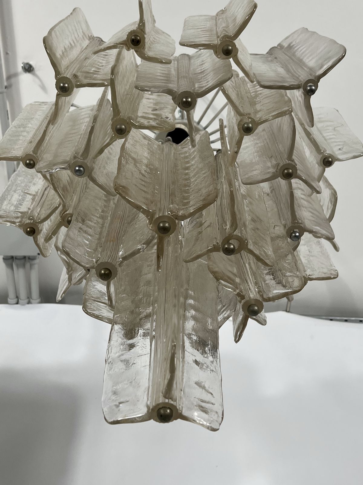 10627.5 Gorgeous Pair Of Mid Century Murano Glass Chandeliers By Toni Zuccheri For Venini photo
