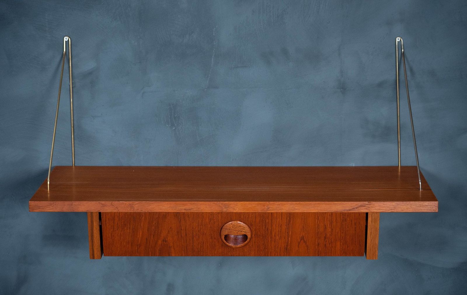 Wall Mounted Shelving In Teak, Danish Design, 1960s