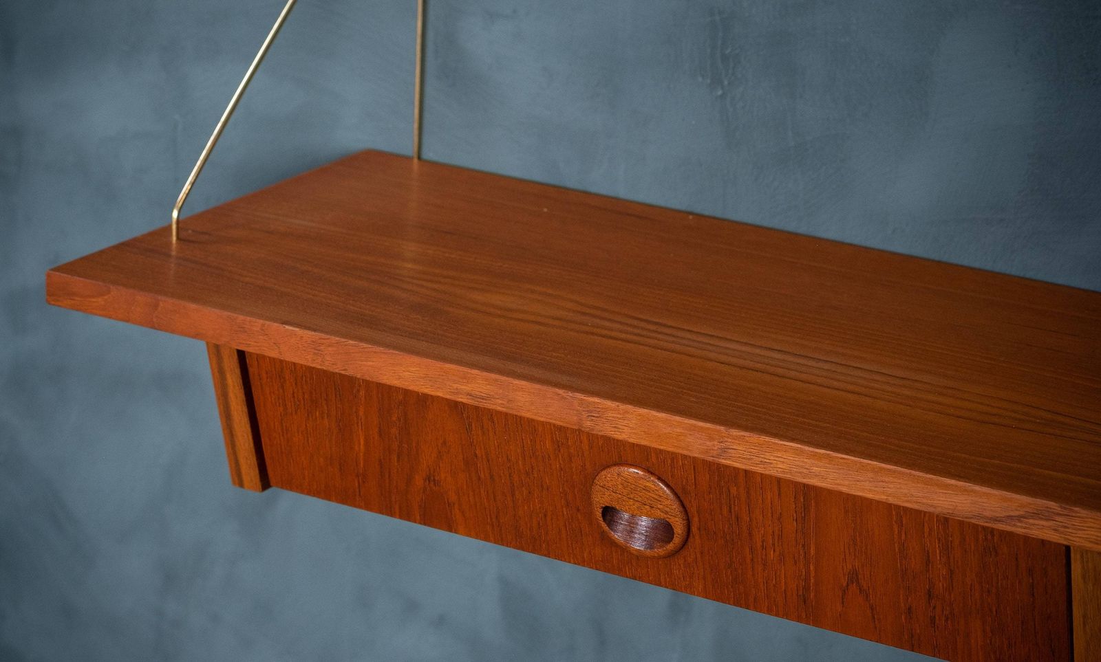 Wall Mounted Shelving In Teak, Danish Design, 1960s photo Furniture