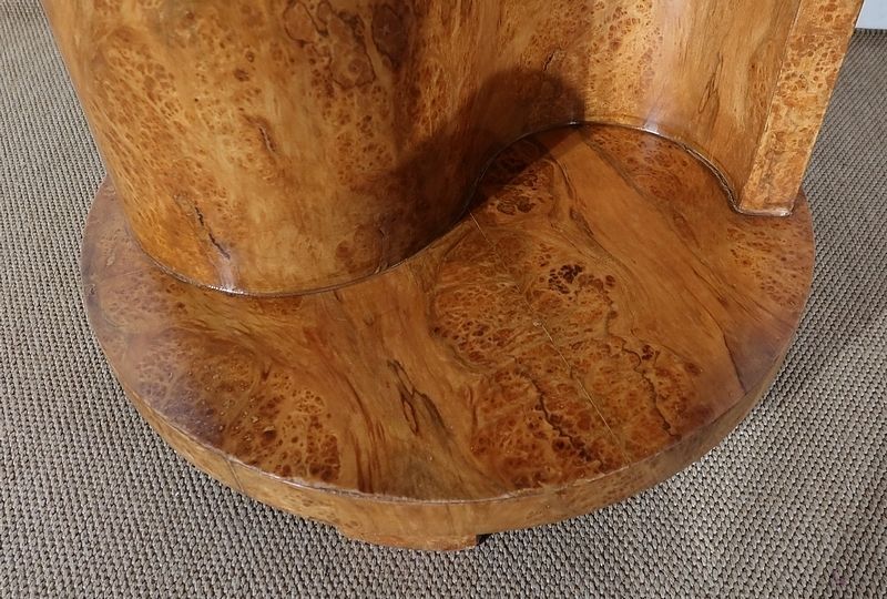 Pedestal Table In Thuya Burl, Art Deco, Early 20th Century photo vintage