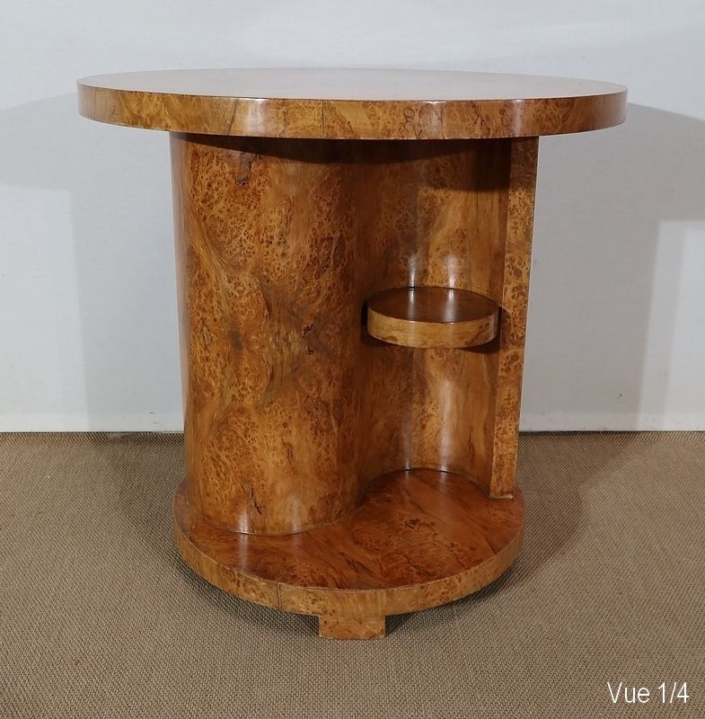 photo furniture Pedestal Table In Thuya Burl, Art Deco, Early 20th Century