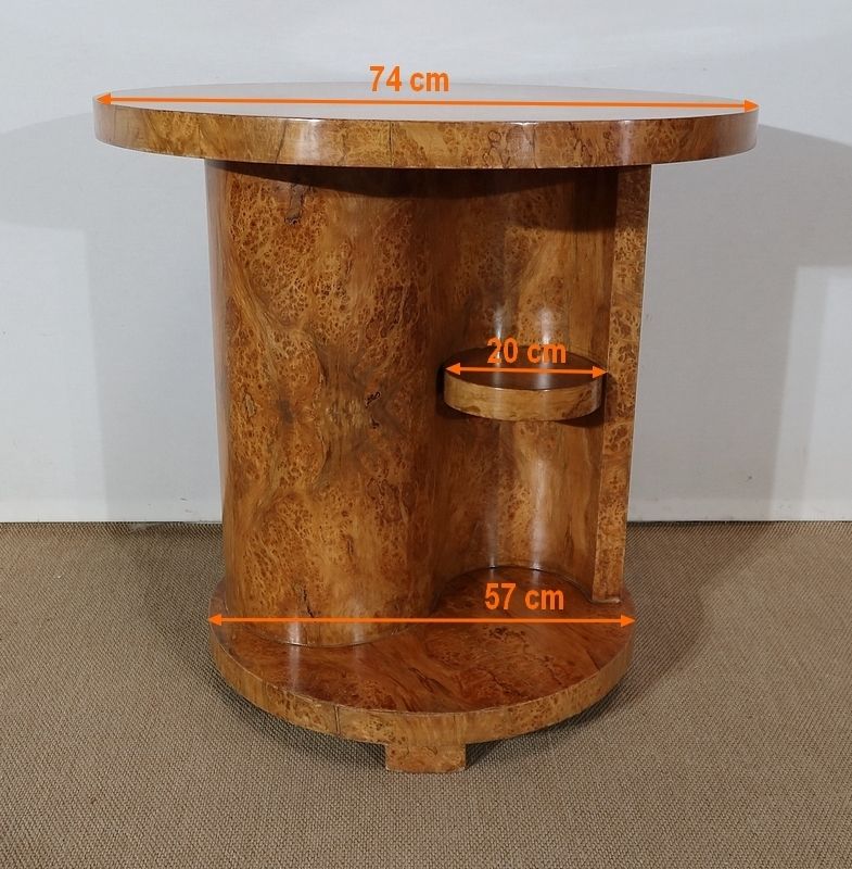 photo vinterior Pedestal Table In Thuya Burl, Art Deco, Early 20th Century
