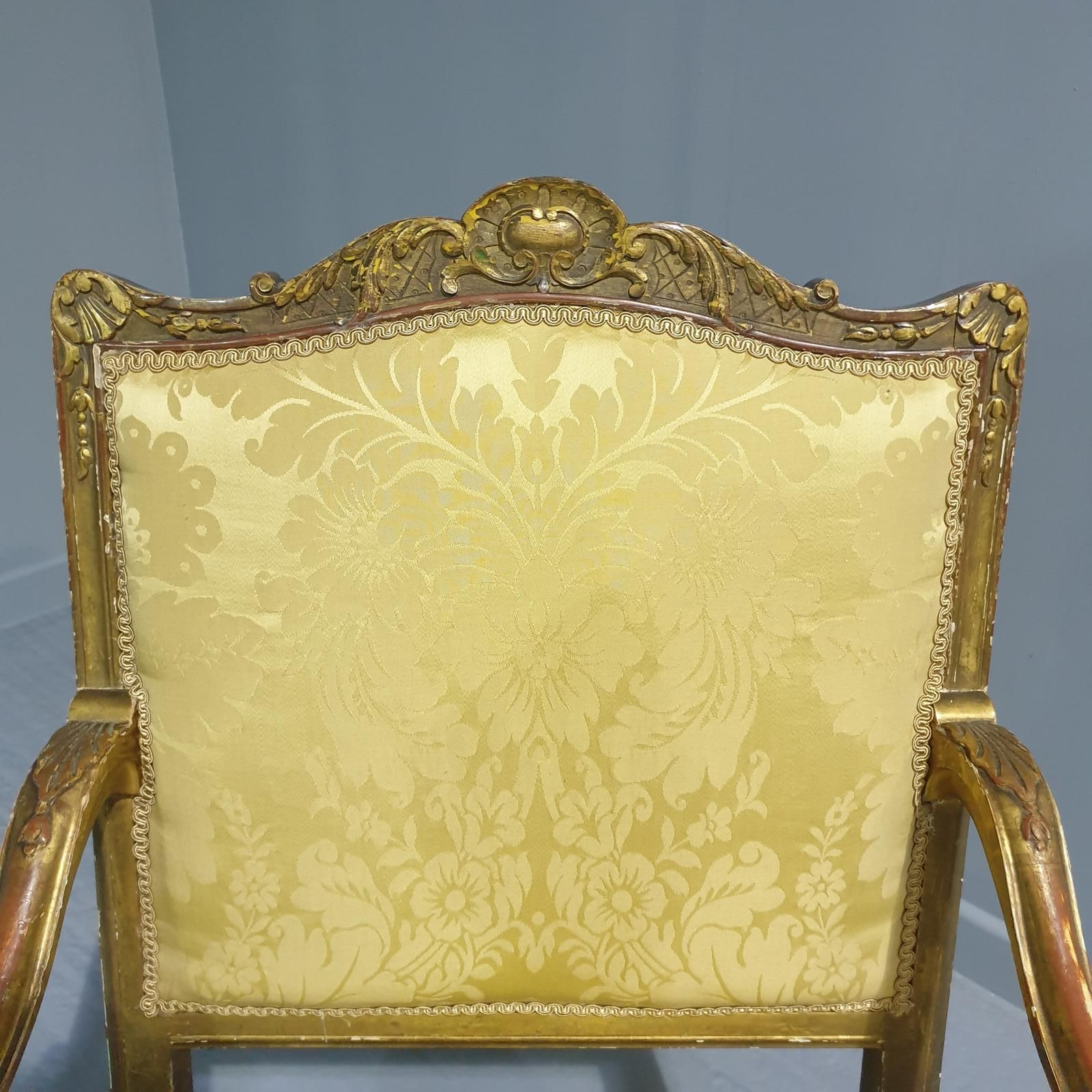 Superb Gilt Chair, 1800s, Antique photo for sale
