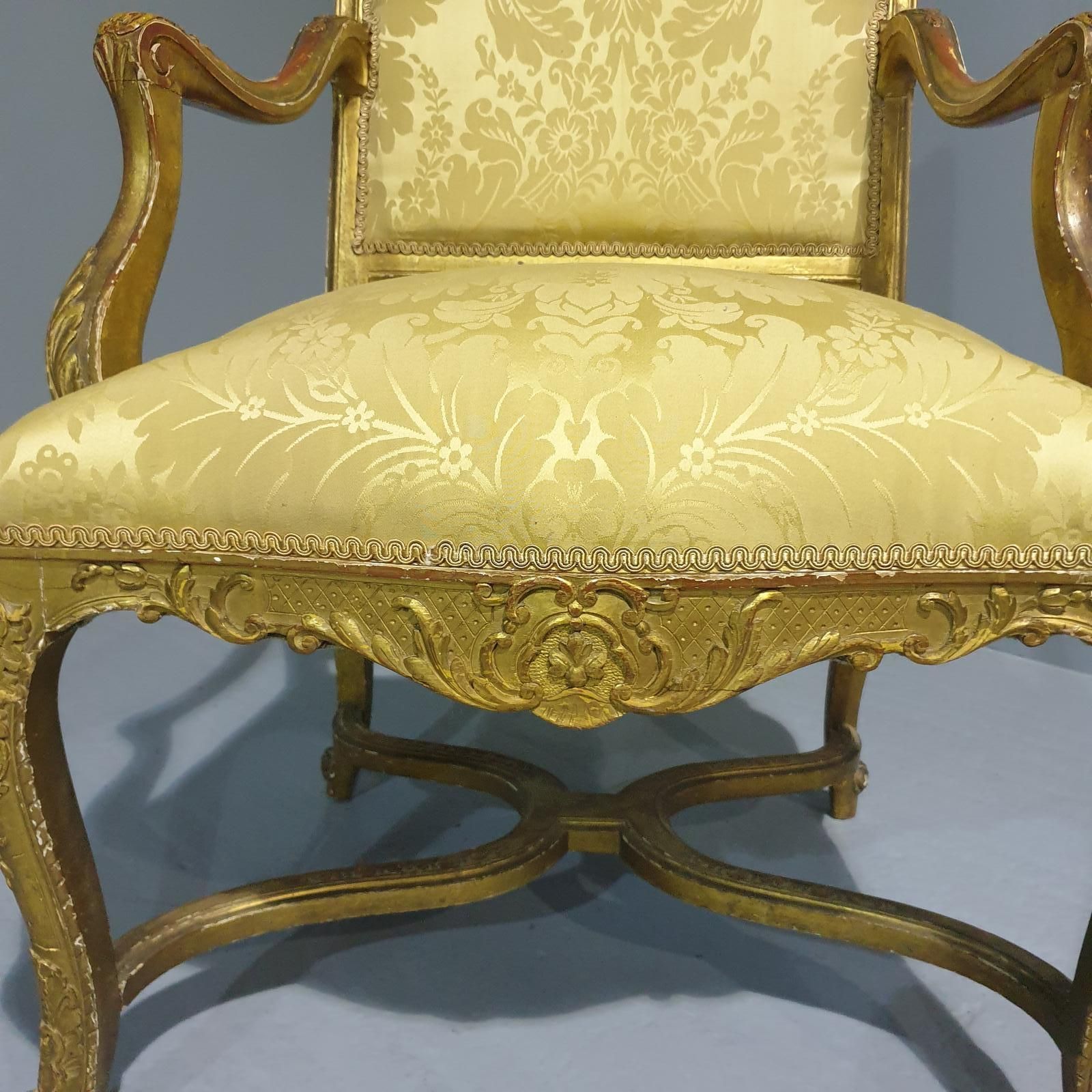 Superb Gilt Chair, 1800s, Antique photo vintage