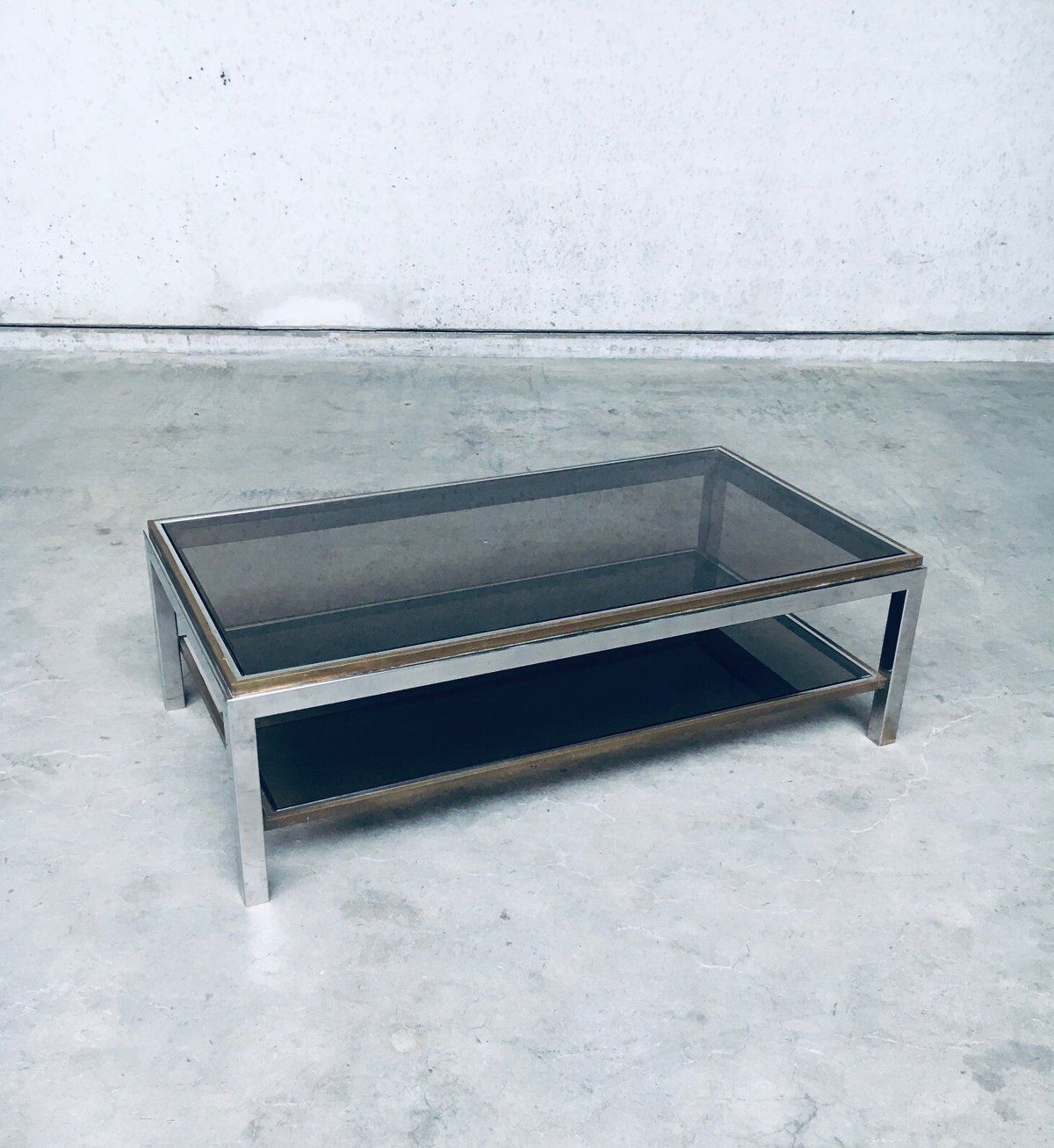 Hollywood Regency Design Flaminia Two Tier Coffee Table In The Style Of Willy Rizzo, France 1970's photo furniture