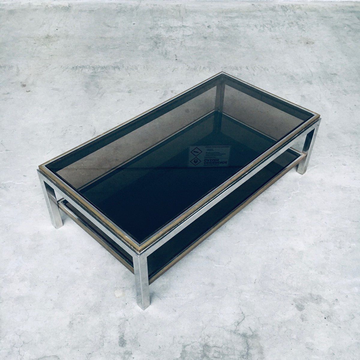 Hollywood Regency Design Flaminia Two Tier Coffee Table In The Style Of Willy Rizzo, France 1970's photo vinterior