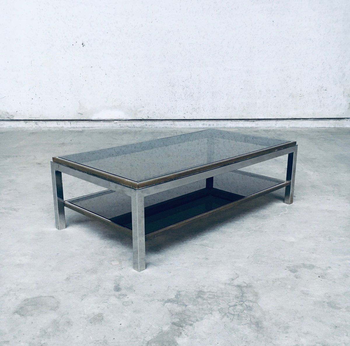 Hollywood Regency Design Flaminia Two Tier Coffee Table In The Style Of Willy Rizzo, France 1970's photo buy