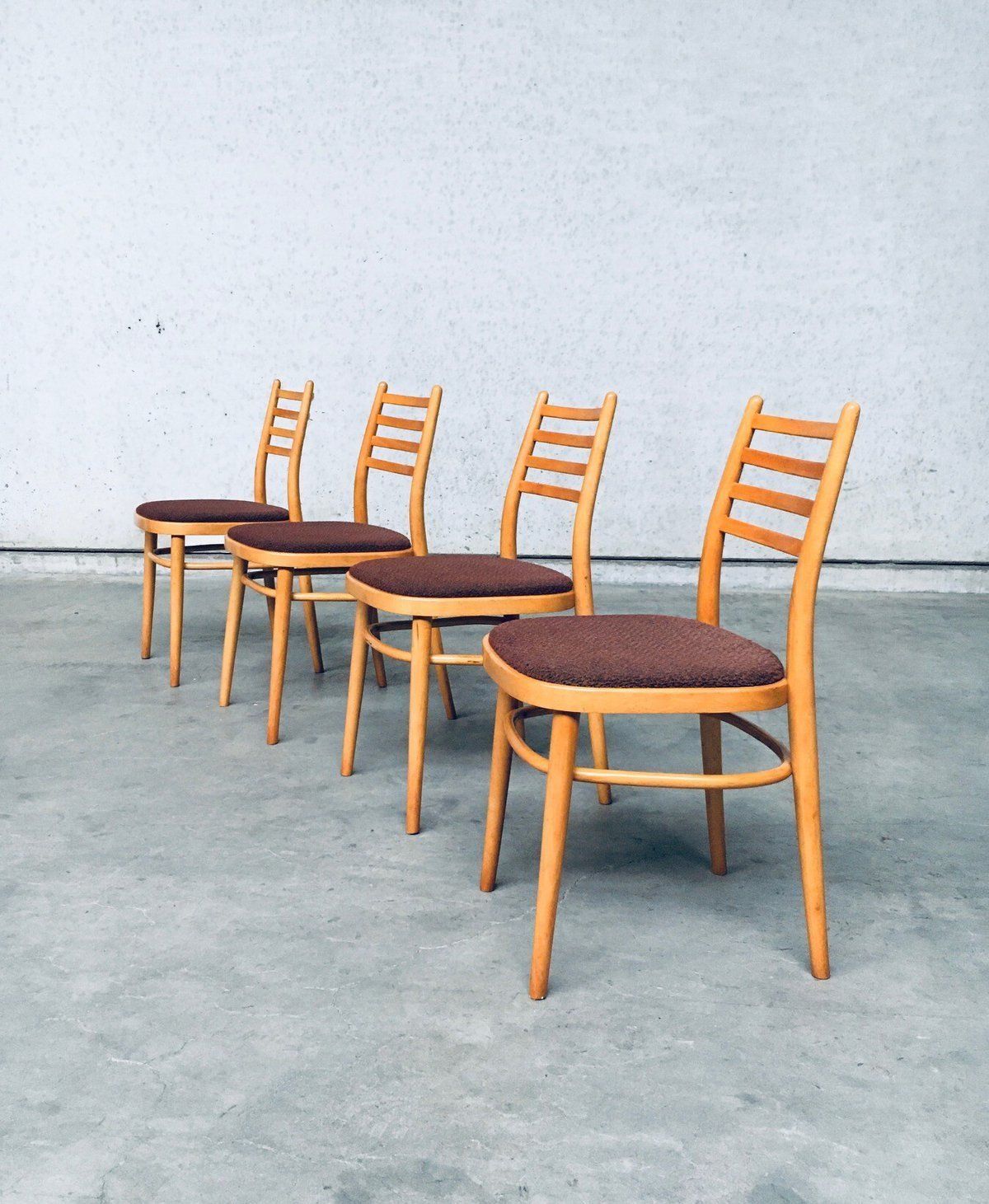 Mid Century Modern Design Eetkamerstoelen Van Ton, 1968, Tsjecho Slowakije photo buy
