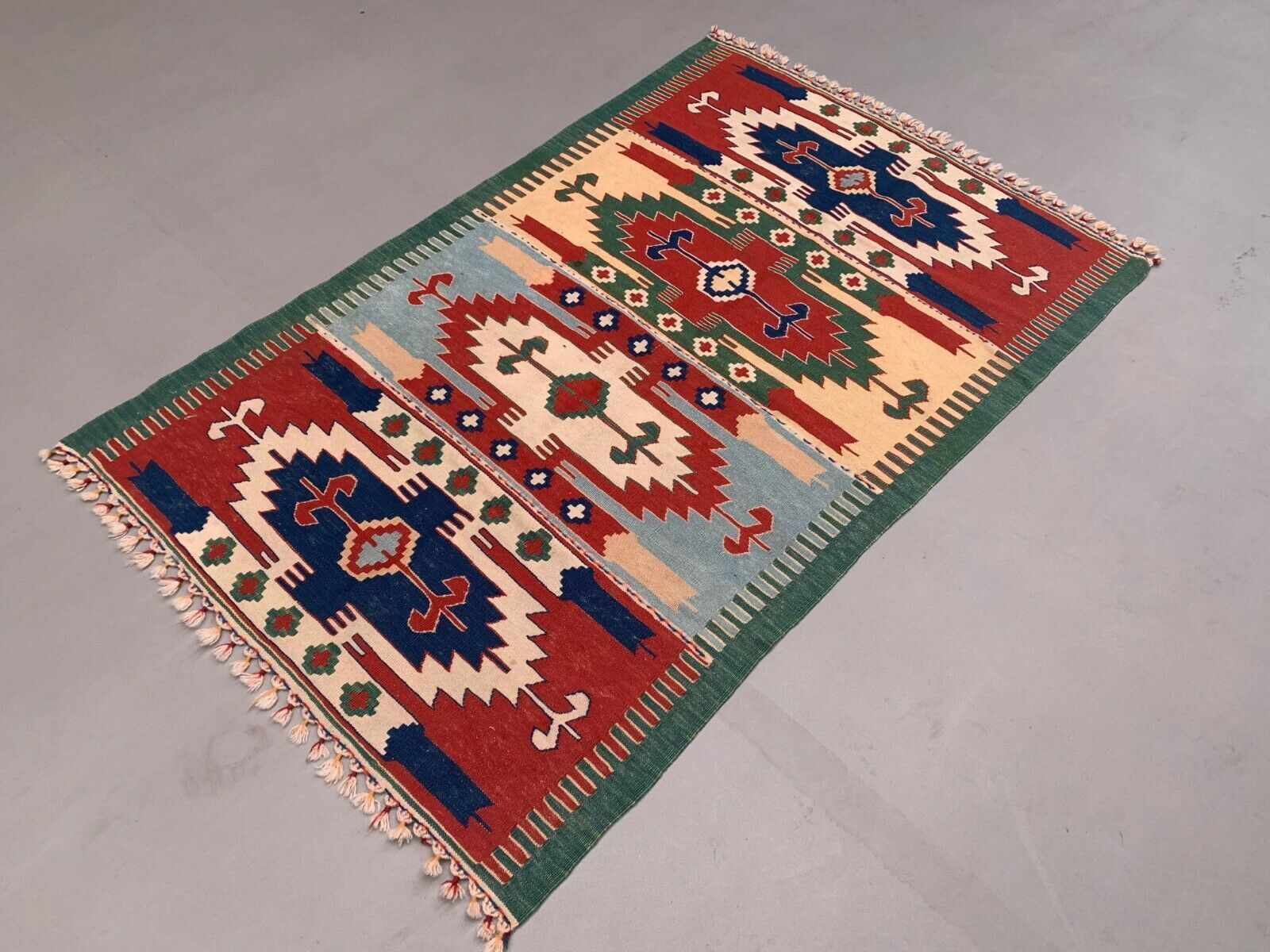 Turkish Ushak Kilim Rug 180x110 Cm Shabby Vintage Wool Decor Kelim Medium photo for sale