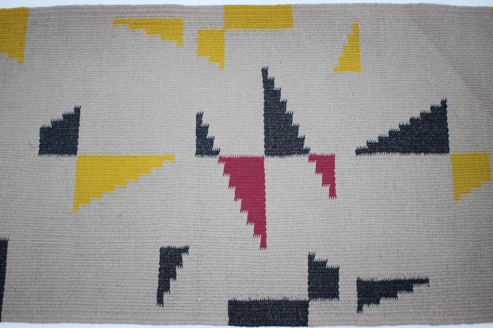 Small Geometric Wool Kilim Carpet Rug In Style Of Antonin Kybal, 1950s photo 671.0
