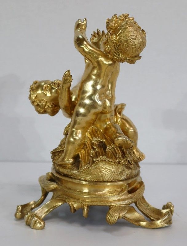 photo vintage Group In Gilt Bronze, In The Style Of Louis XV, Napoleon III Period   Circa 1850