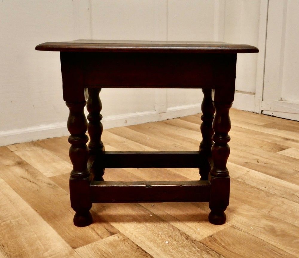 19th Century Oak Joint Stool, Antique photo furniture