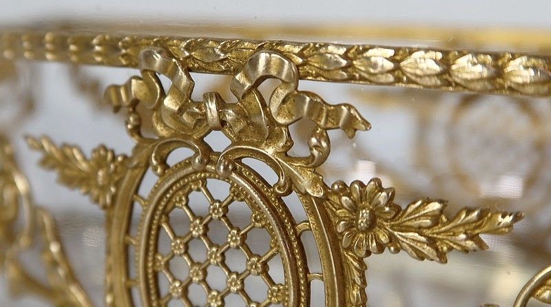 Small Glass And Brass Planter Louis XVI Style 1900 photo vinterior