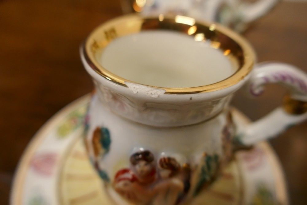 Charming 20th Century Capodimonte Coffee Set photo for sale