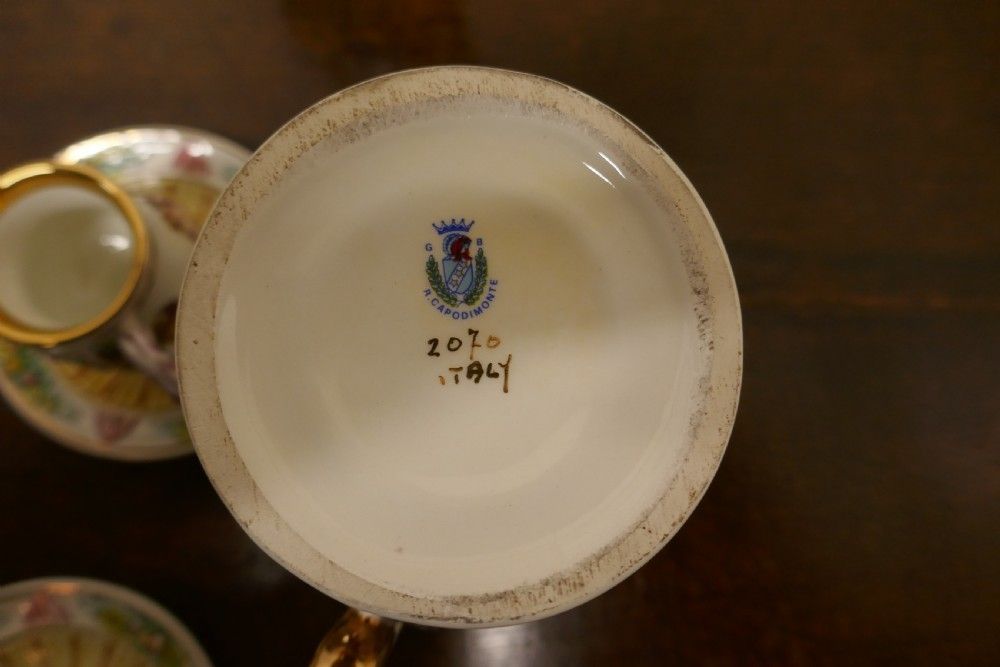Home Decor Charming 20th Century Capodimonte Coffee Set photo