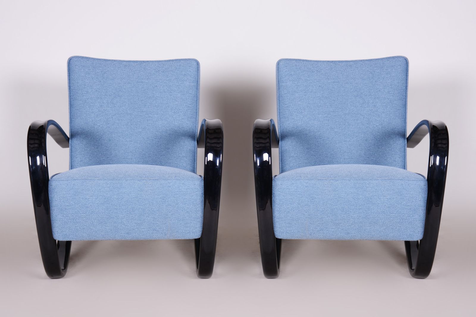 Pair Of Blue Halabala Armchairs Made In 1930s Czechia By Up Zavody photo Furniture