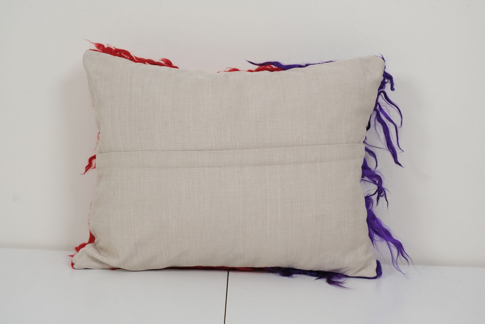 16" X 21" Woven Turkish Wool Shaggy Kilim Pillow Cover, Shag Carpet Cushion, Ethnic Kilim Pillow Cover photo for sale