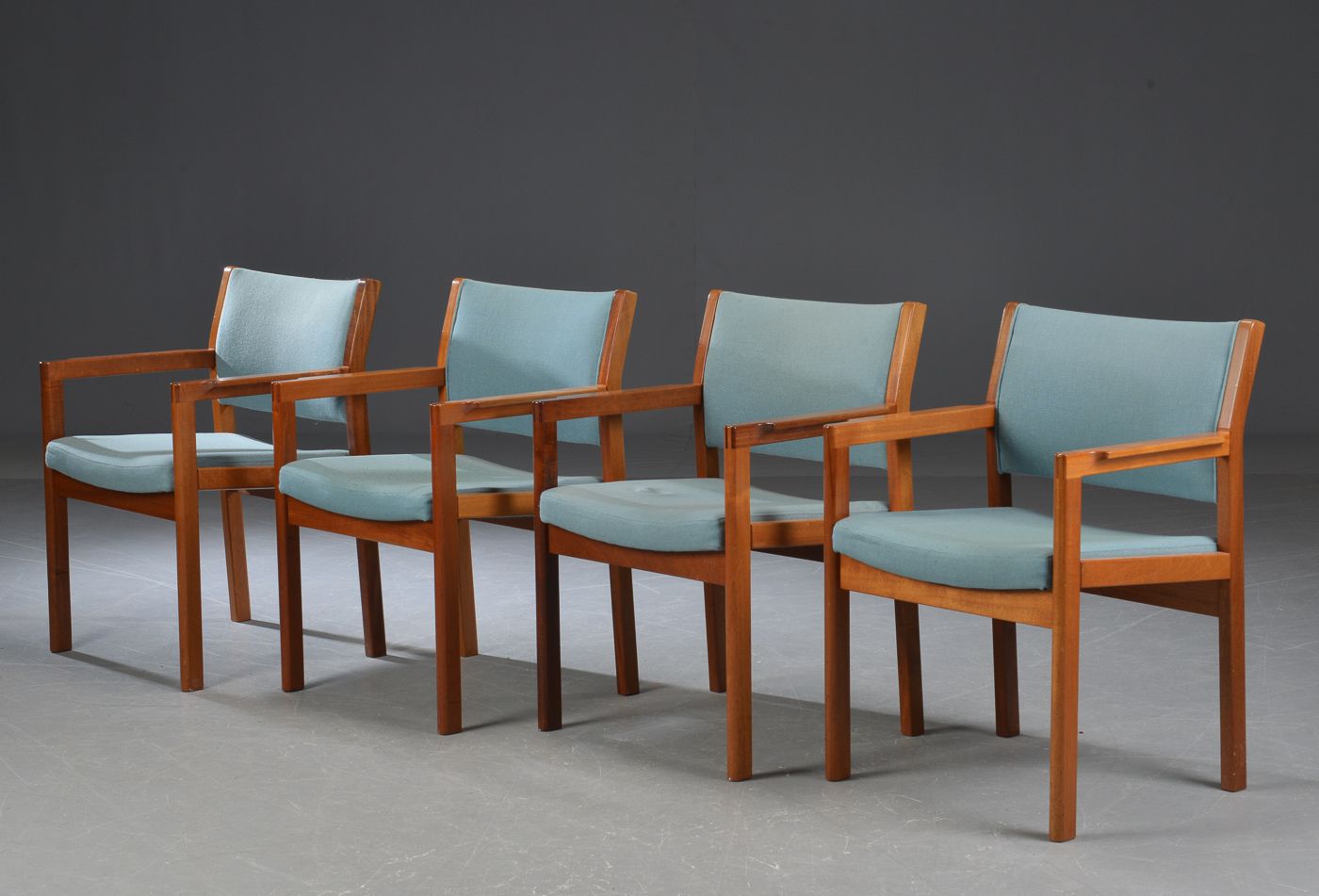 1970´S Christian Hvidt Set Of Four Armchairs In Mahogany By Soborg Mobelfabrik photo furniture
