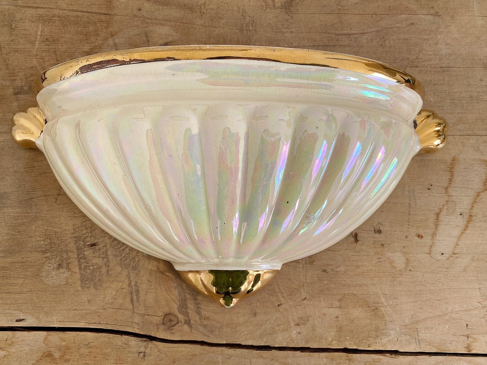 Art Deco, Cream Lustre, Wall Pocket Made By Sadler photo Art