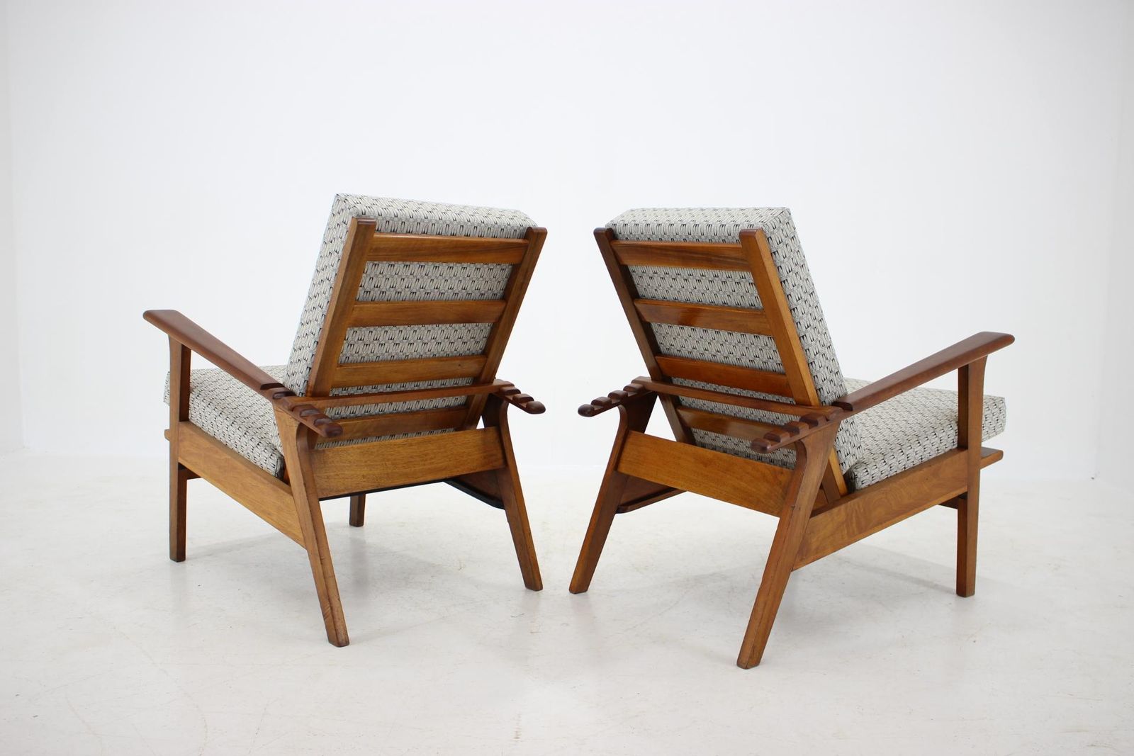 photo for sale 1930s Pair Of Antonin Heythum Very Rare Armchairs And Stools, Czechoslovakia