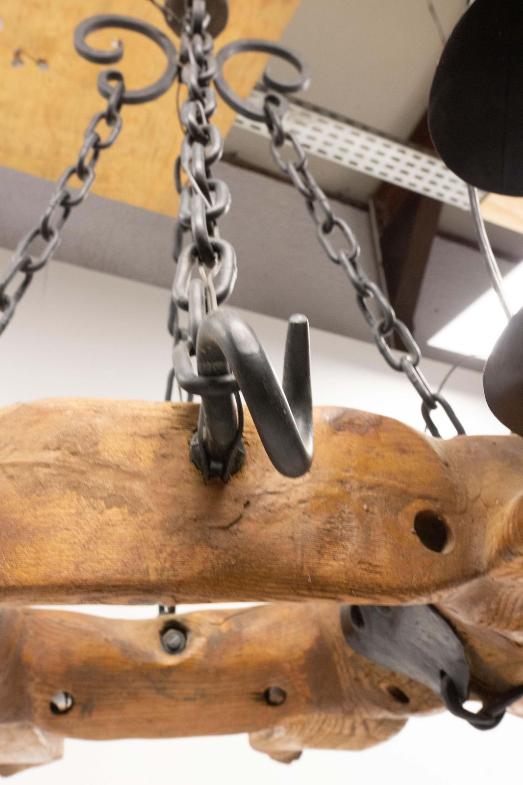 photo for sale French One Of A Kind Midcentury Four Yokes Chandelier Pendant Light Mid Century