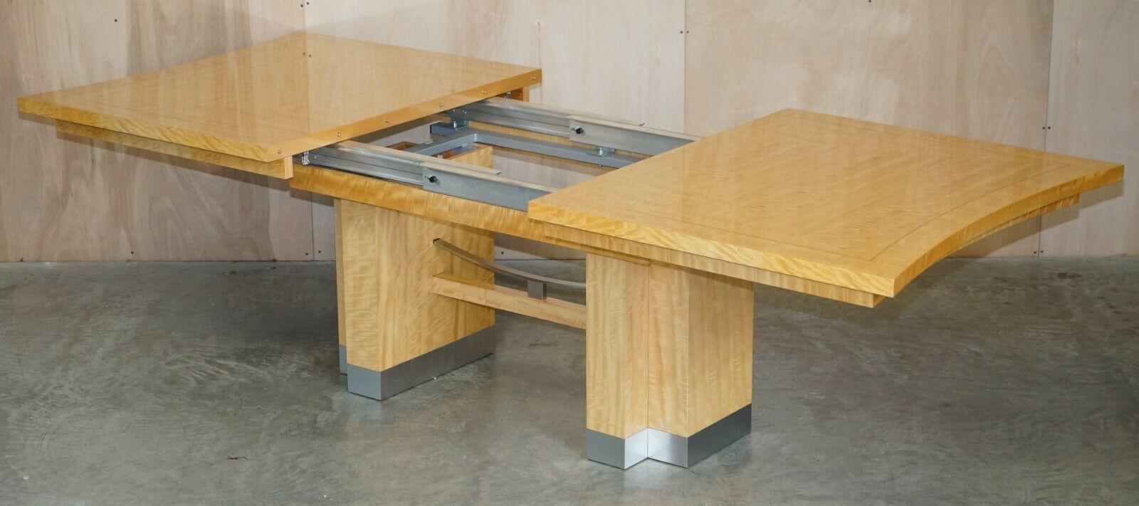 Giorgio Collection Huge Extending Burr Satinwood Dining Table Suite photo buy