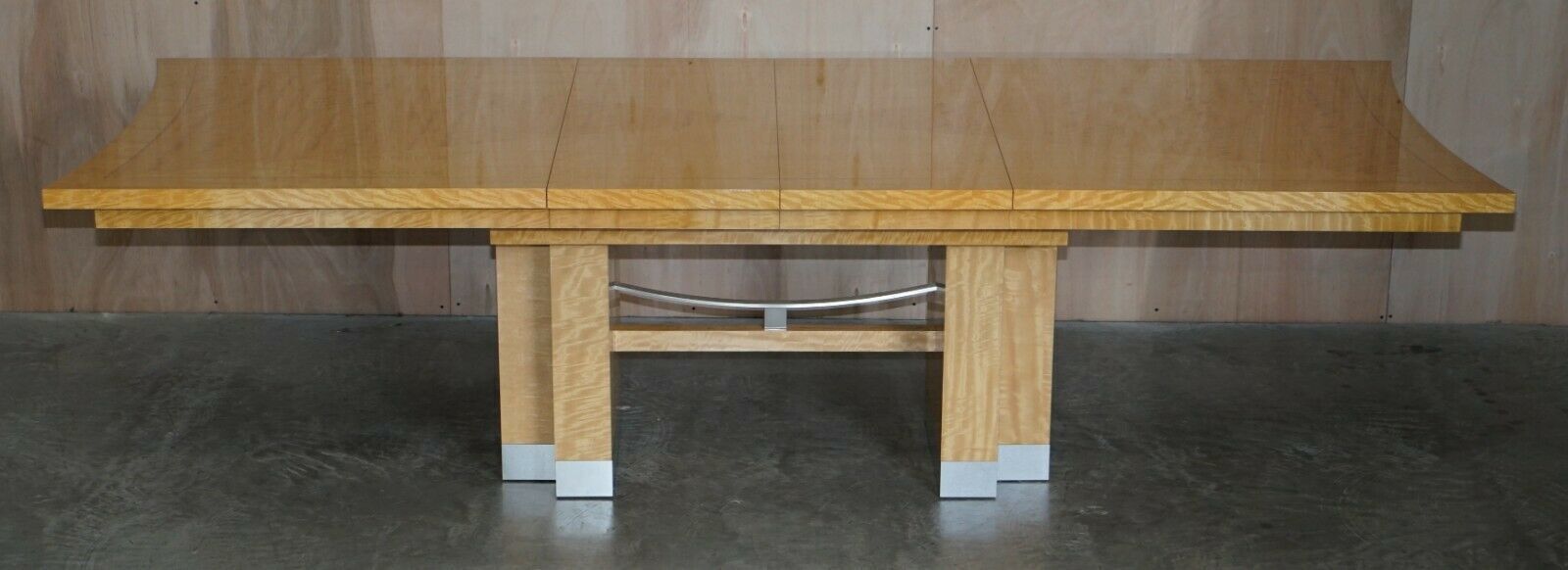 photo for sale Giorgio Collection Huge Extending Burr Satinwood Dining Table Suite