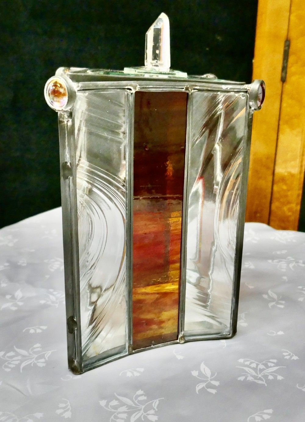 French Arts And Crafts Leaded Glass Trinket Casket photo furniture