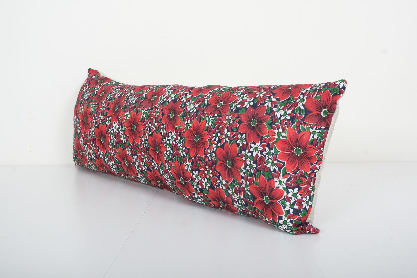 Floral Russian Caftan Cushion   Ethnic Cotton Pillow Cover   Oversize  Bedding Pillow 12" X 32" photo furniture
