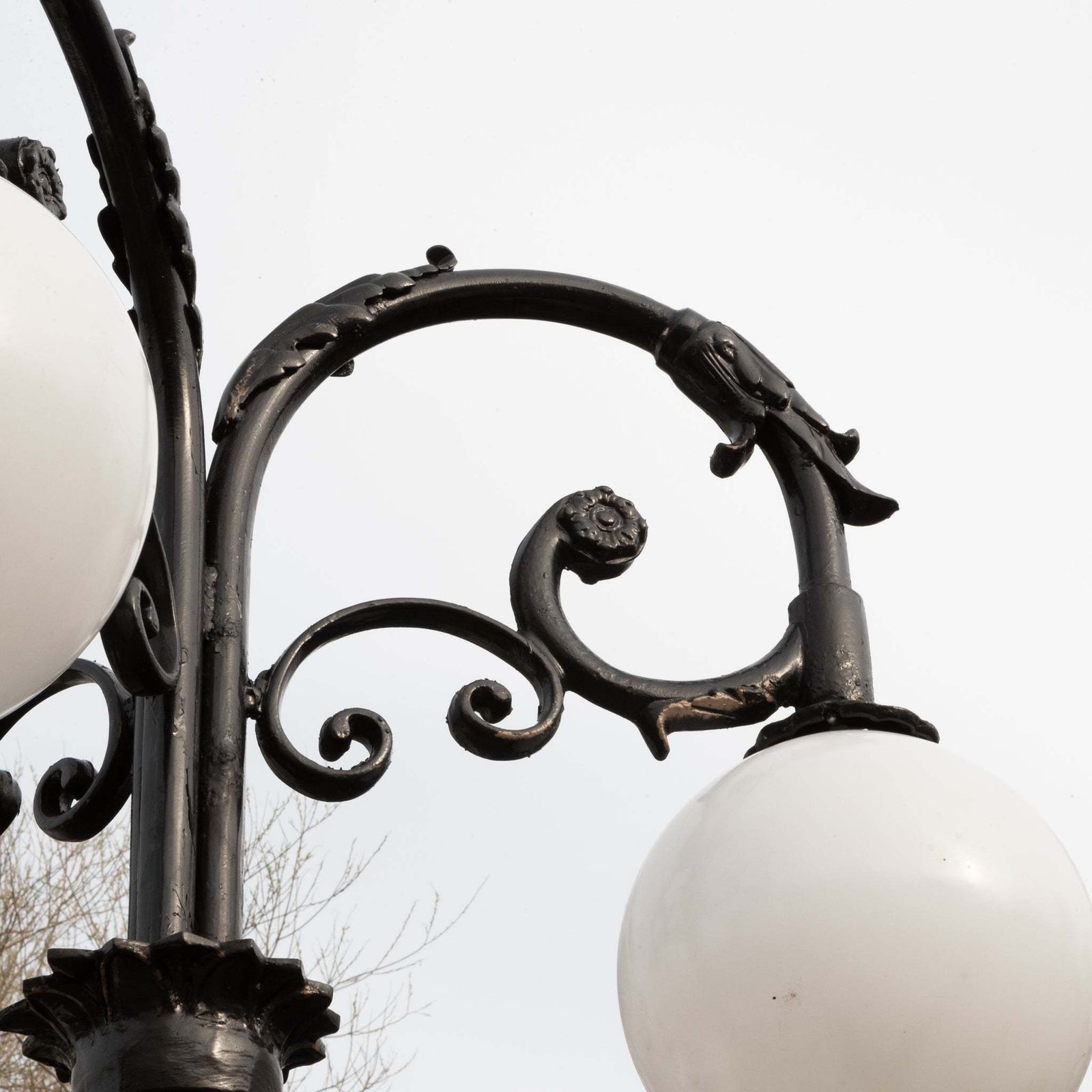 Reclaimed Globe Lamppost | Ornate Victorian Street Light photo furniture