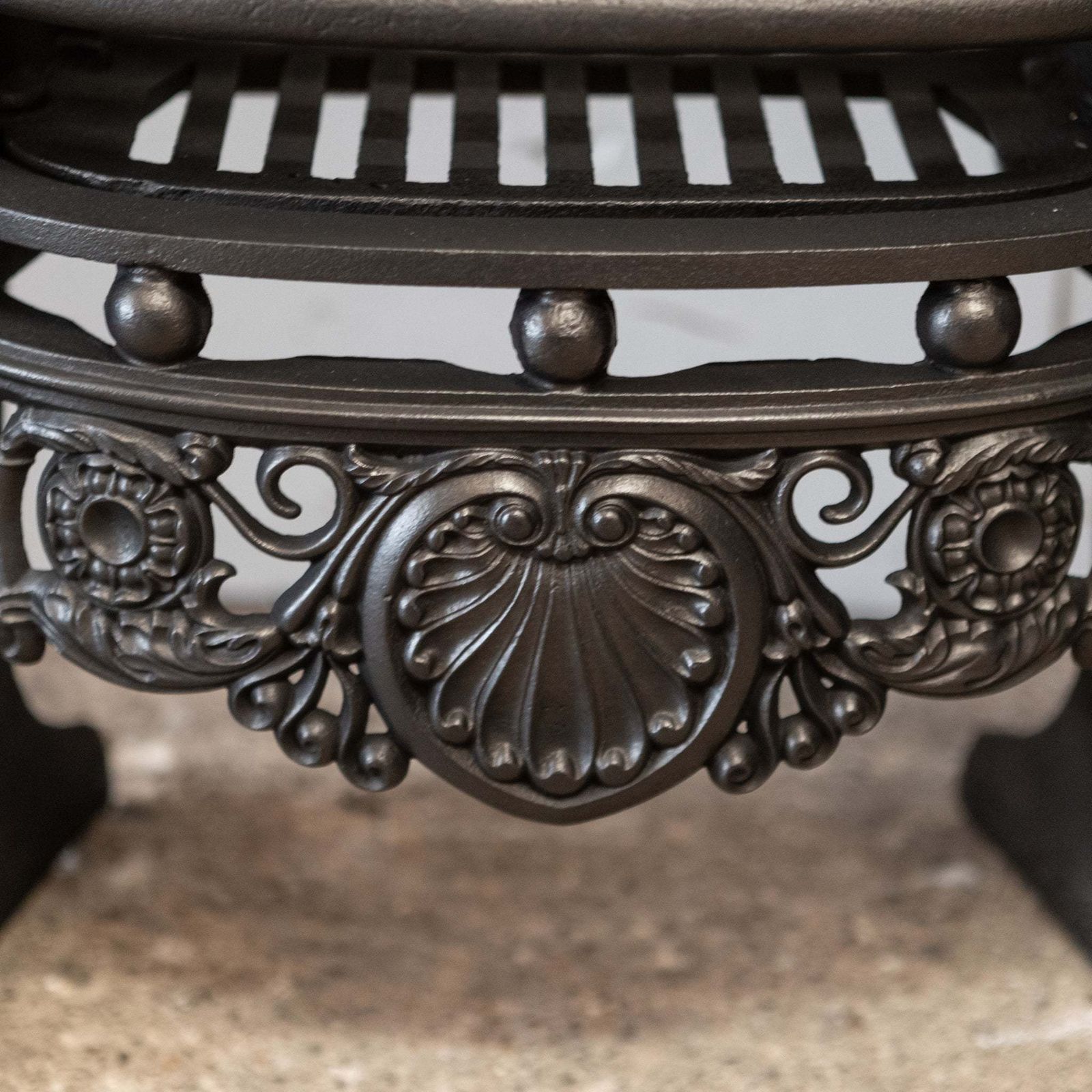 Antique Ornate Georgian Style Cast Iron Fireplace Insert photo for sale