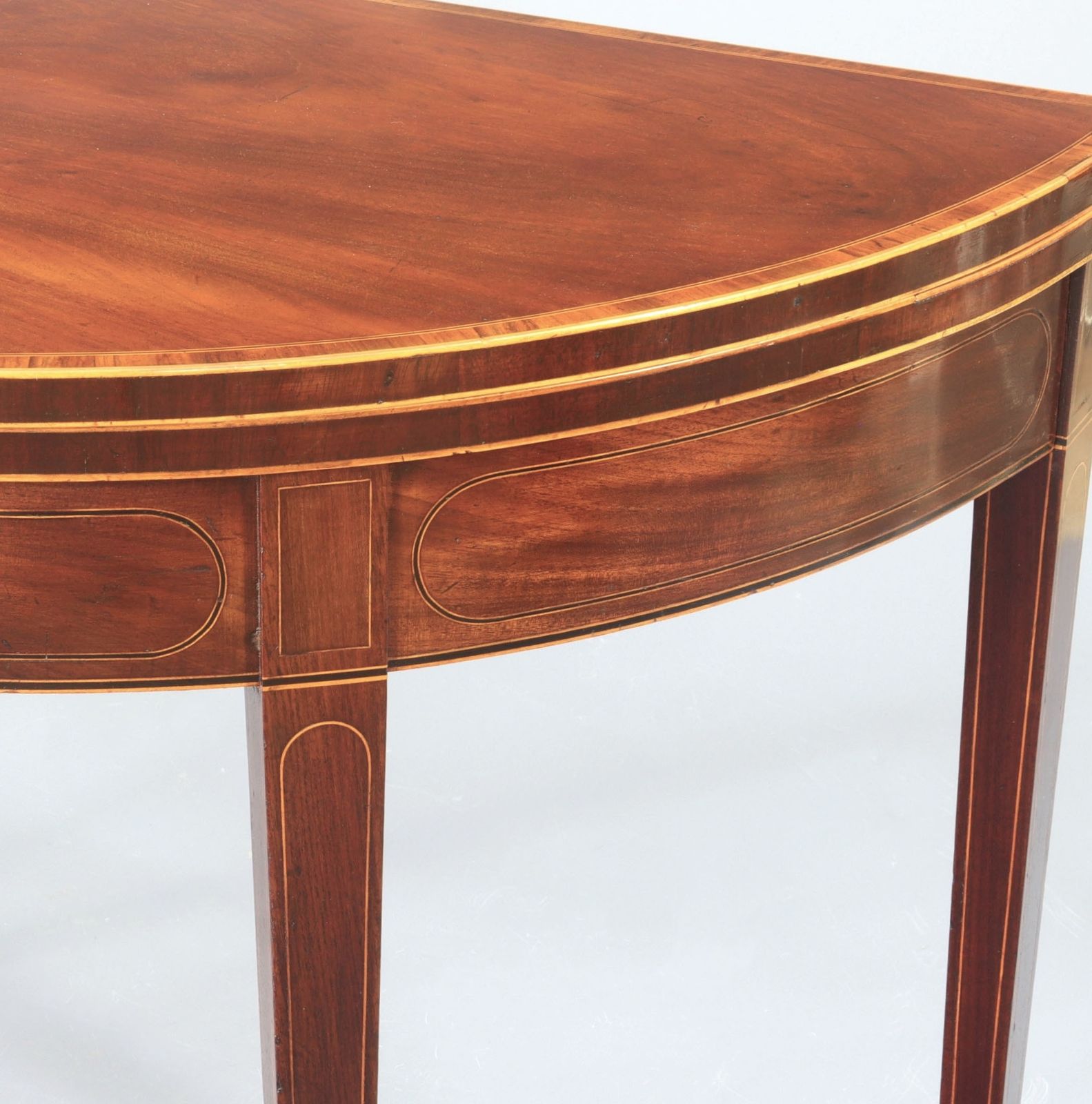 George III Mahogany Demi Lune Card Table With Boxwood Inlay C1790 photo furniture
