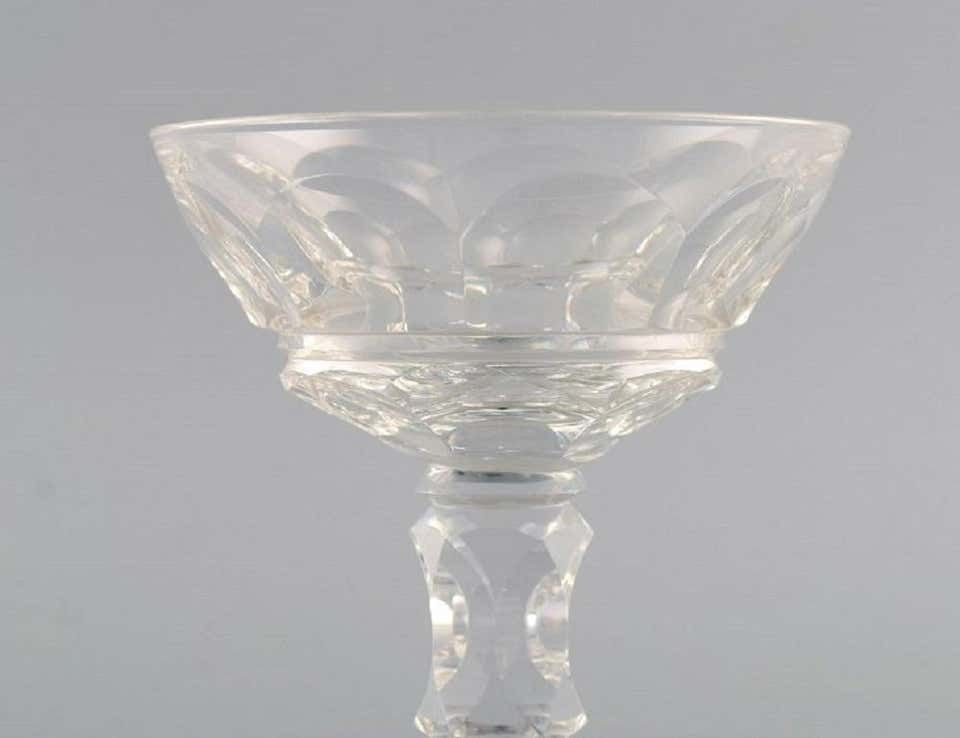 Baccarat, France, 9 Art Deco Champagne Bowls In Clear Crystal Glass photo 1076.0